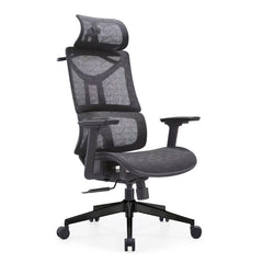 Front angled view of the Vival ergonomic mesh office chair featuring adjustable armrests and a breathable mesh backrest
