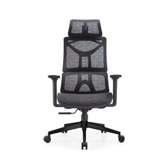Full front view of the Vival ergonomic office chair with mesh backrest, lumbar zones and height-adjustable armrests
